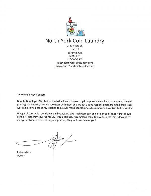 Delivery Reference Sample reference-letter-1 - Door To Door Flyer Delivery